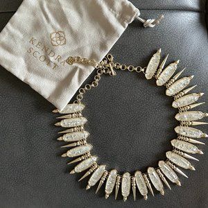 Gwendolyn Statement Necklace in Crushed Ivory Pearl